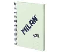 MILAN® Cahier A5 avec couverture rigide, papier ligné (7 mm), 80 feuilles de 95 g/m², collection 430, vert