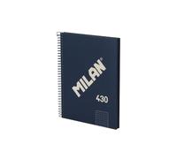 MILAN® Cahier A5 avec couverture rigide, quadrillage 5 x 5 mm, 80 feuilles 95 g/m², collection 430, bleu
