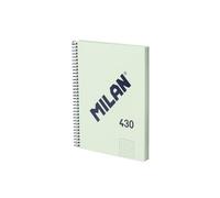 MILAN® Cahier A5 avec couverture rigide, quadrillage 5 x 5 mm, 80 feuilles 95 g/m², collection 430, vert