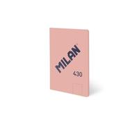 MILAN Cahier A5 collé, 48 feuilles blanches de 95 g/m², collection 430 since 1918, rose