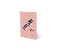 MILAN Cahier A5 collé, papier ligné, 48 feuilles de 95 g/m², collection 430 since 1918, rose