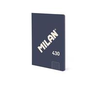MILAN® Cahier A6 collé, papier quadrillé, 48 feuilles de 95 g/m², collection 430 since 1918, bleu
