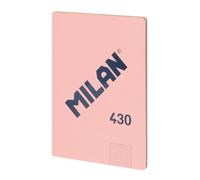 MILAN® Cahier collé A4, quadrillage de 5 x 5 mm, 48 feuilles A4, papier de 95 g/m², série 1918, rose