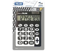 Milan Calculatrice 10 Chiffres à Gros Boutons Sous Blister Noire