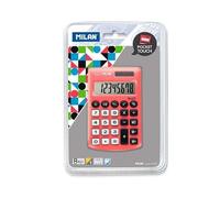 Milan calculatrice de poche 8 chiffres - Calculatrice de poche - soft touch - 3 touches de mémoire et racine carrée - couleur rouge