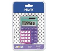Milan Calculatrice De Poche Sunset 8 Chiffres Lilas Rose Sous Blister