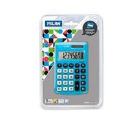 Milan chiffres calculatrice 8 chiffres - Calculatrice de poche - soft touch - 3 touches de mémoire et racine carrée - couleur bleue