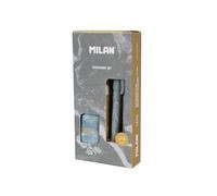 MILAN® Coffret cadeau série Lava avec stylo P1, porte-mine PL1 0,5 mm HB et aiguiseur Capsule, vert