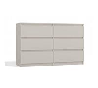 MILAN - Commode contemporaine 6 tiroirs chambre-salon-bureau - 30x120x77 cm Beige