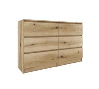 MILAN - Commode contemporaine 6 tiroirs chambre/salon/bureau - 30x120x77 cm - Style scandinave - Meuble de rangementent