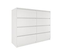 MILAN - Commode contemporaine chambre/salon/bureau 40x120x97 - 8 tiroirs coulissants - Meuble de rangementent - Chiffonier