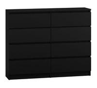 MILAN - Commode contemporaine chambre/salon/bureau 40x120x97 - 8 tiroirs coulissants - Meuble de rangementent - Chiffonier