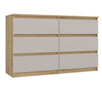 MILAN - Commode de chambre large 6 tiroirs - 30x120x77cm - Meuble de rangement - Artisan et Cachemire