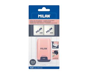 MILAN® Compact Série 1918 Coffret d'affûtage Rose + 2 gommes de rechange
