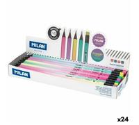 Caja expositora 24 lápices de grafito HB con goma, serie Sunset