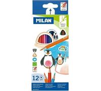 MILAN Crayons de couleur triangulaires - Lot de 12 couleurs Parfait pour le dessin et la peinture ! Idéal pour les enfants et les adultes créatifs. Créez des chefs-d'œuvre inoubliables !