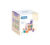 Milan Cube Lapin Avec Pièces à Empiler-jouet Éducatif En Bois