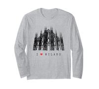 Milan Dôme de Milan Vintage Italie Amour I Love Milano Manche Longue