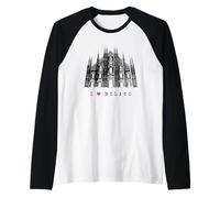 Milan Dôme de Milan Vintage Italie Amour I Love Milano Manche Raglan