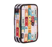Plumier 2 Étages - Milan - Aliens - Multicolore - Contenu Complet - Tissu Synthétique
