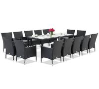 Milan/Grenada 14 meubles de jardin en technorattan avec grande table Garden Point anthracite
