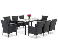 Milan/Grenada 8 Garden Point anthracite meubles de jardin en technorattan