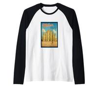 Milan Italy Poster touristique vintage Années 50 Manche Raglan