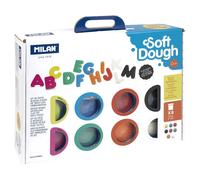 Milan Kit 8 Boîtes Pâte Molle Avec Outils Beaucoup De Lettres 59g