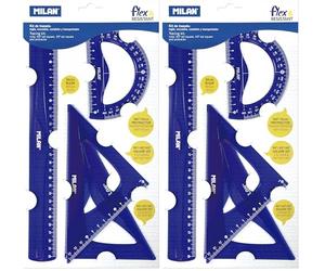 MILAN Kit de règles Flex&Resistant Acid bleu (Lot de 2)