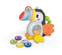 Clementoni – Jouet d'éveil Milan Le Toucan Gourmand – Sons et lumières, jetons – 12 mois+