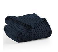 Milan London Jeté de Lit King Size | Couverture 100% Coton Doux pour Lit | Jeté De Canapé 3 Places | Collection Joanna | Bleu Marine 220 x 250 cm