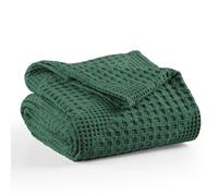 Milan London Jeté de Lit Super King Size | Couverture 100% Coton Doux pour Lit | Jeté De Canapé 3 Places | Collection Joanna | Vert émeraude 250 x 280 cm