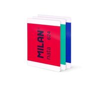 MILAN Lot de 3 cahiers A4 collés, 48 feuilles blanches de 95 g/m², collection Nata 624 since 1918