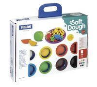 MILAN - Mallette 8 pots de 59 g Pâte souple Soft Dough avec outils 'Heure de cuisson', multicolore (FACTIS, S.A. 913308CT)