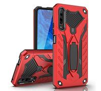 MILAN NICE Coque Huawei Honor 9X Pro en TPU Polyuréthane Antichoc Anti-Rayure avec Pied Support Intégré d’Épaisseur Moyenne (Rouge)