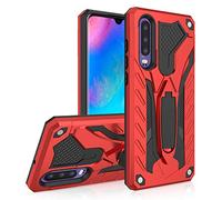 MILAN NICE Coque Huawei P20 en TPU Polyuréthane Antichoc Anti-Rayure avec Pied Support Intégré d’Épaisseur Moyenne (Rouge)