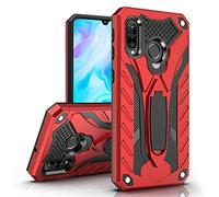 MILAN NICE Coque Huawei P30 Lite en TPU Polyuréthane Antichoc Anti-Rayure avec Pied Support Intégré d’Épaisseur Moyenne (Rouge)
