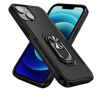 MILAN NICE Coque pour iPhone 14 Plus Nouveau Design avec Anneau Rotatif à 360 Degrés Antichoc Étui de Protection Double Couche TPU et PC Housse Protectrice Compatible,Noir
