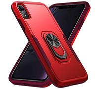 MILAN NICE Coque pour iPhone XR Nouveau Design avec Anneau Rotatif à 360 Degrés Antichoc Étui de Protection Double Couche TPU et PC Housse Protectrice Compatible,Rouge