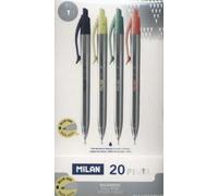 Milan P1 Argent stylo à bille 20 pièces mixtes