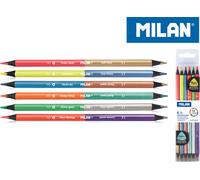 Milan pack de 6 crayons & Metallic Bicolor Multicolore One Size