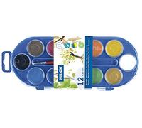 MILAN Palette de 12 pastilles d'aquarelles Ø30 mm avec pinceau