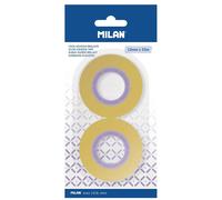 Milan Plaquette De 2 Rubans Adhésifs Transparents Jaune Clair 12x33 M