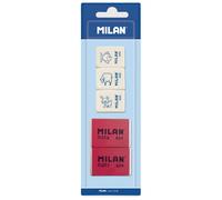 Milan Plaquette De 3 Gommes Synthétiques 445 + 2 Gommes Nata®