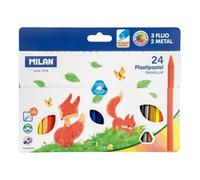Milan Plastipapel Crayons Triangulaires 022t24/ 24 Unités/ Couleurs Assorties