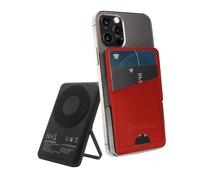 MILAN Powerbank Portefeuilles - Avec charge sans fil MagSafe 5000mAh - Compatible avec Apple et Android, charge rapide sans fil et câble Type-C - Câble inclus - Produit officiel (Rouge)