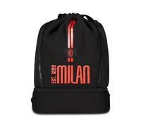 Milan Sac à dos de sport pour garçons et enfants, rouge noir, avec fond rigide porte-chaussures, bretelles réglables, sport et loisirs, Noir, Taglia unica, Moderne