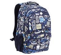 MILAN® Sac à dos d'école 4 fermetures éclair (25 l) série spéciale The Yeti, bleu marine