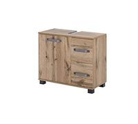 Milan Schildmeyer 134889 Meuble sous-Lavabo, Décor Chêne Rustique, 65 x 32 x 59 cm