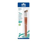 MILAN série 121 n° 6, 8, 10 brosses plates en poils de chèvre set de 3 sous blister